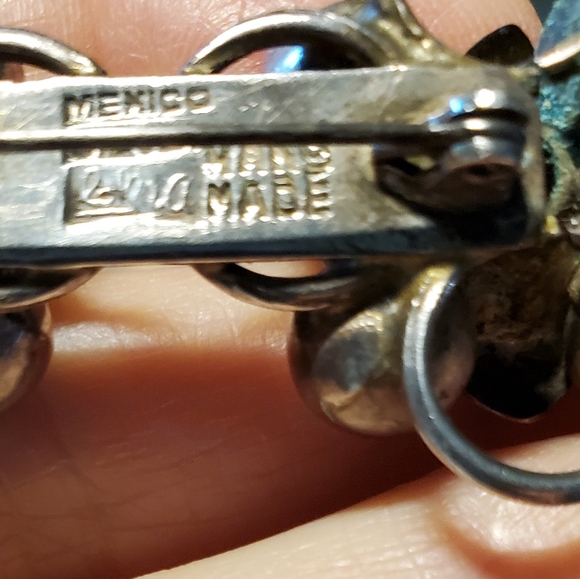 Sterling Bracelet & Brooch Set Sterling Silver Estate Piece Unique Hand Made - Picture 14 of 17